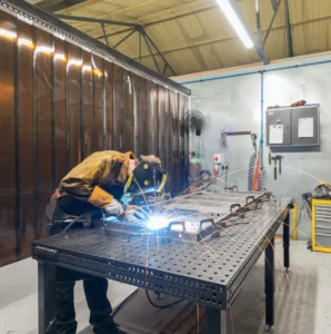 Galvanised steel welding - Security Doors Factory